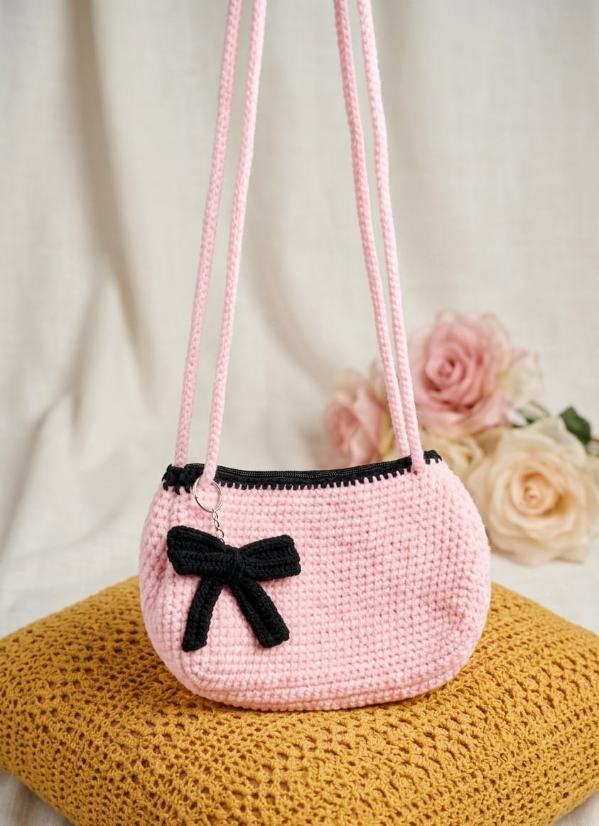 Elegant handmade crochet handbag