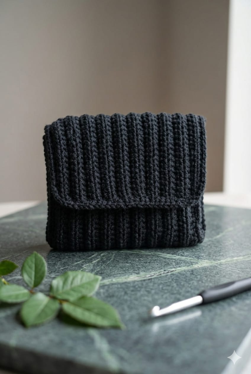 Handmade crochet mini pouch