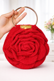 Handmade crochet 3d rose bag