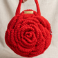 Handmade crochet 3d rose bag
