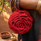 Handmade crochet 3d rose bag